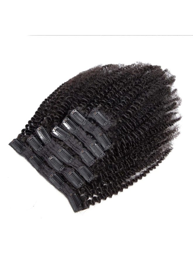 YOOONXI Kinky Curly Clip in Hair Extensions Real Human Hair 3C 4A Human Hair Clip in Extensions Double Weft Afro Kinky Curly Clip ins for Black Women Natural Color 7pcs 100g/Set 12Inch - Image 2