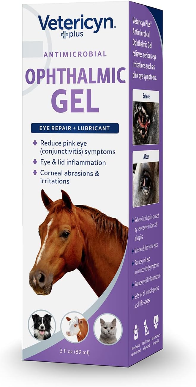 Vetericyn Plus Ophthalmic Eye Gel for Horses | Eye Ointment Alternative to Lubricate and Relieve Horse Eye Irritations, Safe for All Animals. 3 ounces - Image 3