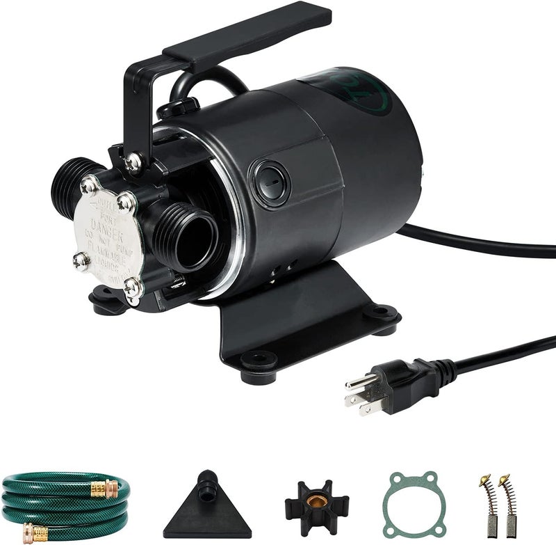 Toxic Inc 115V Water Transfer Pump 330GPH Self-Priming Pump, Portable Electric Utility Sump Pump with Suction Hose Attachment Black - Image 1
