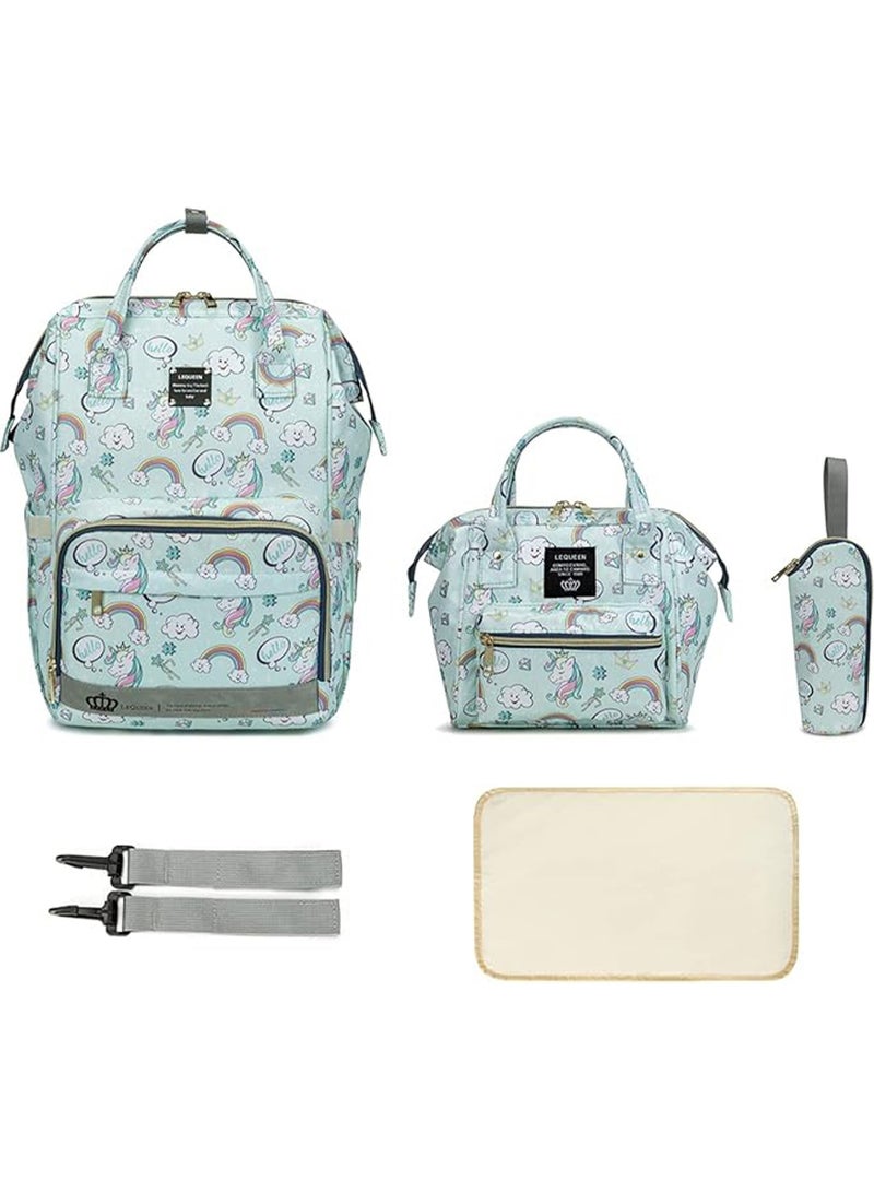 حقيبة ظهر حفاضات للأمهات متعددة الأغراض مع وسادة تغيير حقائب أطفال كبيرة للجنسين - Image 1