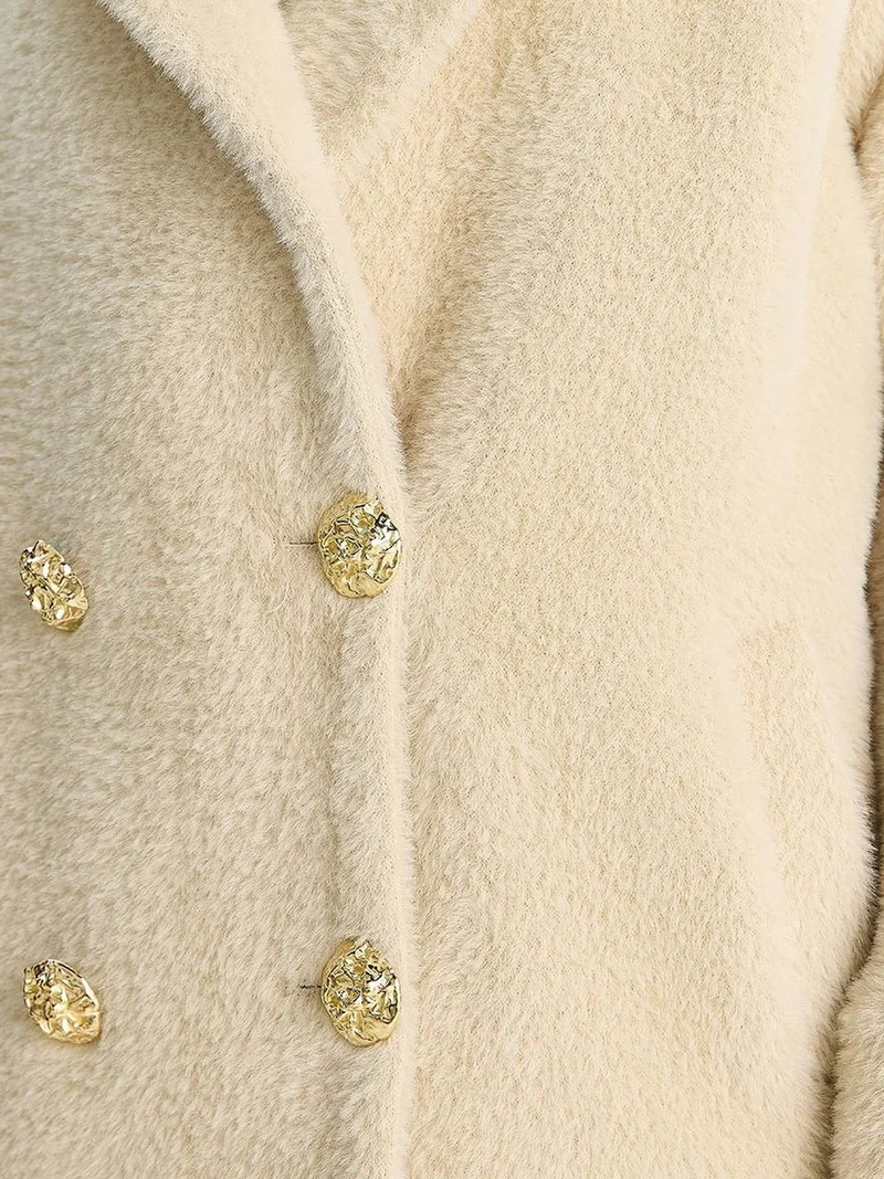 Bianco Lucci LUCCI Oversized Textured Plush Jacket