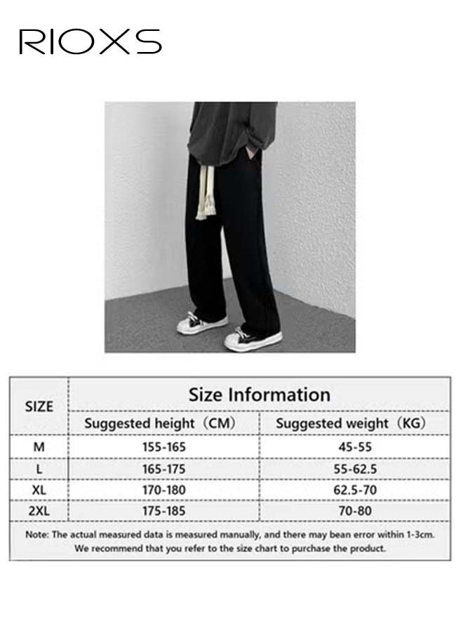 RIOXS Men's Classic Sports Sweatpants, Elastic Waist Drawstring Casual Trousers, Comfortable Lounge Jogger with Side Pockets, Athletic Drawstring Open Bottom Pants, Suitable for Leisure and Outdoor Activities  - Image 5