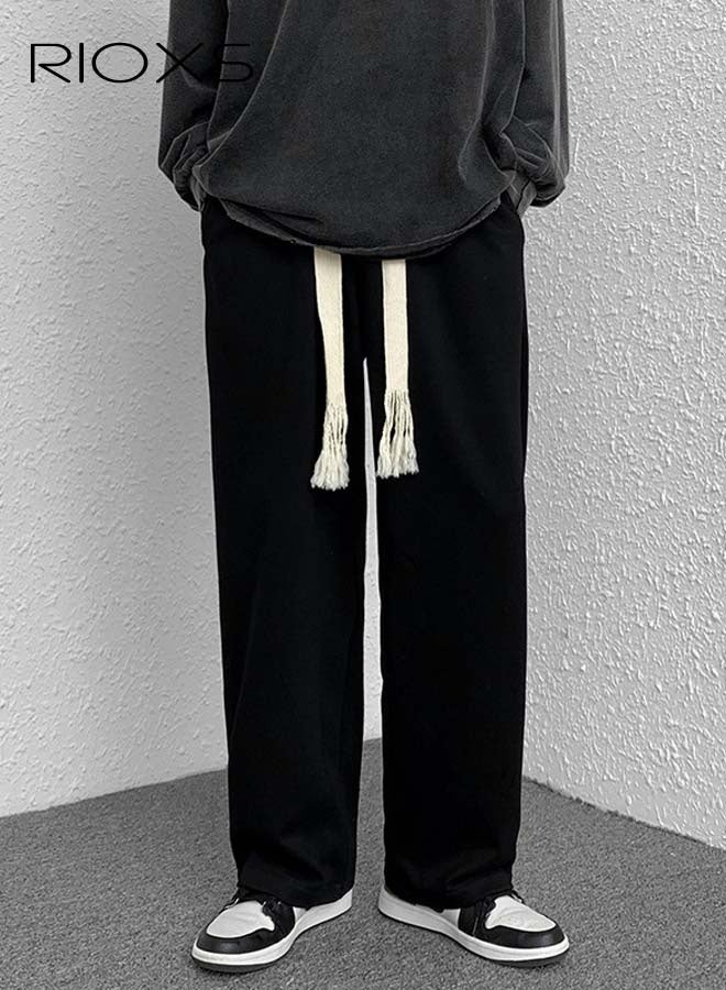RIOXS Men's Classic Sports Sweatpants, Elastic Waist Drawstring Casual Trousers, Comfortable Lounge Jogger with Side Pockets, Athletic Drawstring Open Bottom Pants, Suitable for Leisure and Outdoor Activities, Gym Ready Sweatpants, Quick-Dry Workout Pants, Wrinkle-Resistant Casual Wear, Athletic Fit Joggers  - Image 1