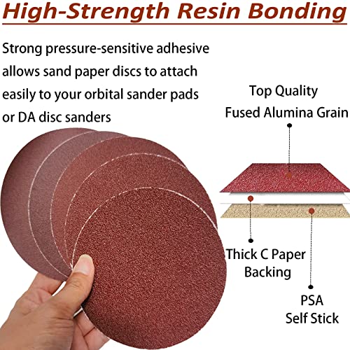 SACKORANGE Premium 60 PCS 6" PSA Sanding Discs - 10 Each of 80 100 120 180 240 400 Grit - 6 Inch Self Adhesive Stickyback Sandpaper Discs for DA Sander, Sand Automotive Car Paint, Woodworking Wood, Metal - Image 4