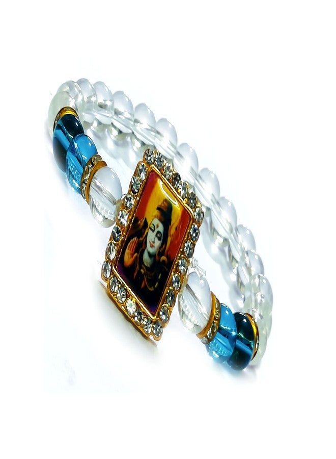 ASTROGHAR Shiv Ji Bholenath White Crystal Bracelet For Men and Women - Image 1