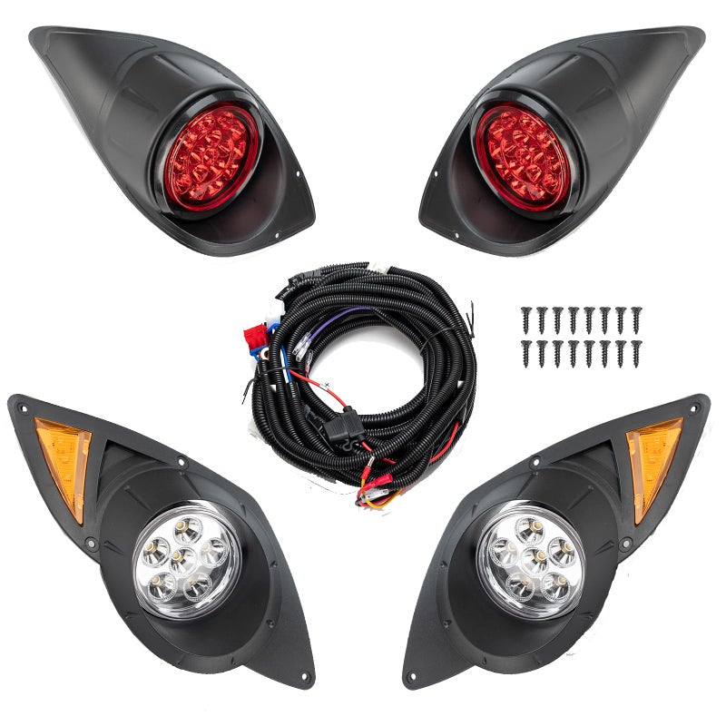 MiKaFex Golf Cart Light Kit Compatible with Yamaha G29 Drive 2007UP Street Legal Kit LED Headlight Taillight Kit Gas and Electric with Installation Instruction