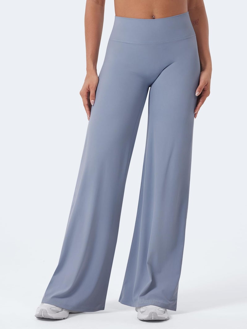 VOYJOY Straight Leggings Bottoms Wide Leg Pants for Women 29"/ 31.5"/33"/35" High Waist Stretch Casual Sweatpants - Image 5