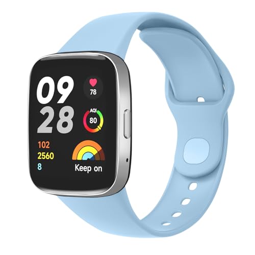 Tobfit Solicone strap Compatible with Redmi Watch 3 Active Straps，Soft Silicone Watchbands for Xiaomi Redmi Watch 3 Active Band Women Men - Premium Blue - Image 1