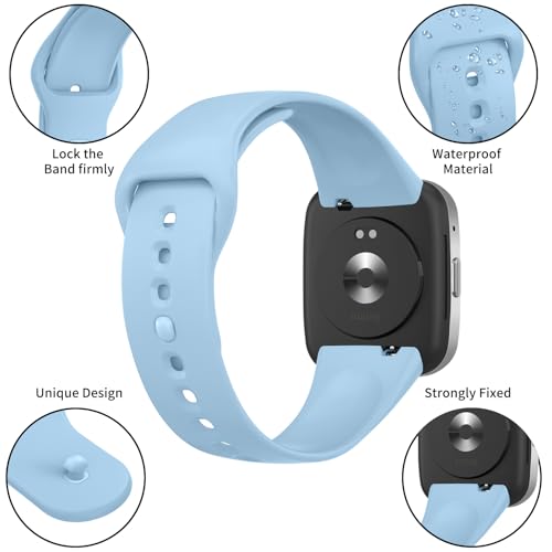 Tobfit Solicone strap Compatible with Redmi Watch 3 Active Straps，Soft Silicone Watchbands for Xiaomi Redmi Watch 3 Active Band Women Men - Premium Blue - Image 3