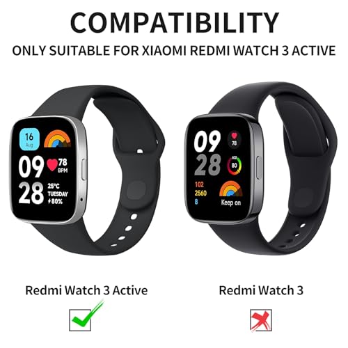 Tobfit Solicone strap Compatible with Redmi Watch 3 Active Straps，Soft Silicone Watchbands for Xiaomi Redmi Watch 3 Active Band Women Men - Premium Blue - Image 5