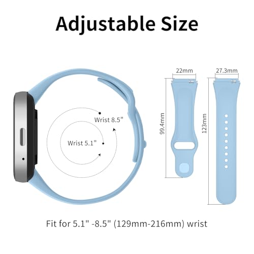Tobfit Solicone strap Compatible with Redmi Watch 3 Active Straps，Soft Silicone Watchbands for Xiaomi Redmi Watch 3 Active Band Women Men - Premium Blue - Image 4