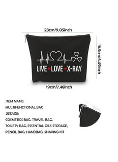 WCGXKO X-ray Tech Gift Live Love X-Ray Zipper Pouch Makeup Bag Radiology Tech Graduation Gift (Live Love X-Ray)  - Image 2