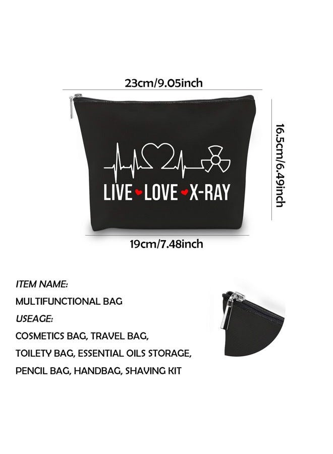 WCGXKO X-ray Tech Gift Live Love X-Ray Zipper Pouch Makeup Bag Radiology Tech Graduation Gift (Live Love X-Ray) - Image 2