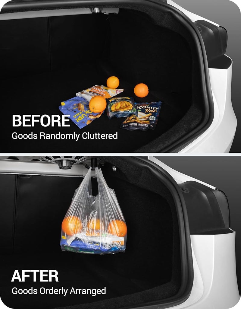 Basenor 2026 Tesla Model 3 Trunk Grocery Bag Hook Trunk Hook [Proprietary Design] Model 3 Highland Interior Accessories 2017-2026 Black (Standard/Premium/Performance) - Image 2