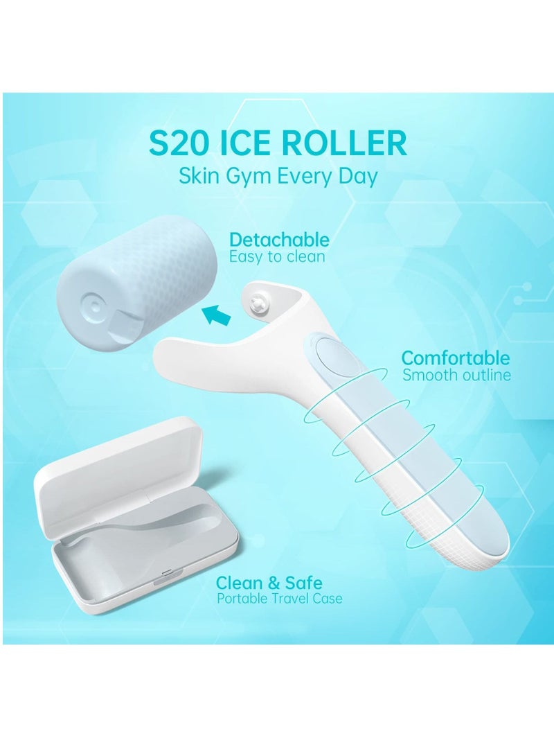 NIBEMINENT Ice Roller Cold Massager Rollers for Face and Body Massage Eyes Depuff Pain Release with Travel Case - Image 2