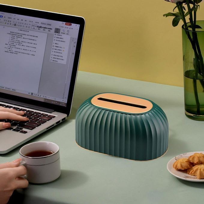 Hidak حامل مناديل ورقية هيداك قابل للفتح مع خطوط لحفظ المناديل على المكتب مع سطح نابض للحمام والمرحاض وتخزين المناديل للمطبخ والمنزل وغرفة النوم والسيارة والمكتب - Image 5