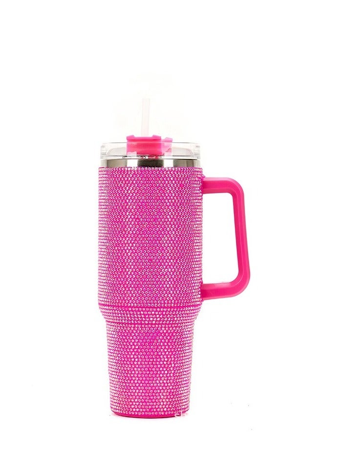 آذاد 40 أونصة من حجر الراين تمبلر الفولاذ المقاوم للصدأ كأس النساء الماس اللامع سيارة السفر ثيرموس القهوة زجاجة الماء