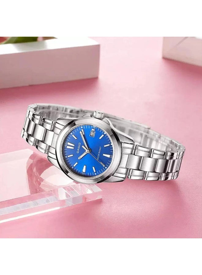 Casio Analog LTP-1215A-2A2DF Blue Dial Stainless Steel Women's Watch - Image 2