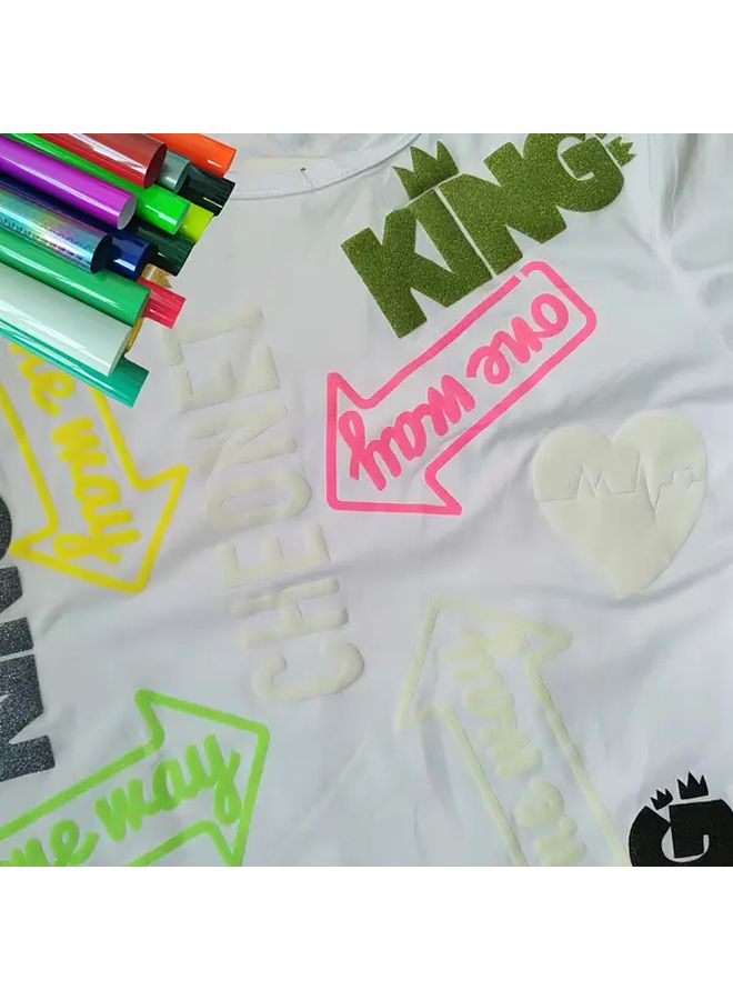 White Puff Vinyl Heat Transfer Lettering Film 9.84x8.27 Inch For All Cutting Machines And Heat Presses - Image 2