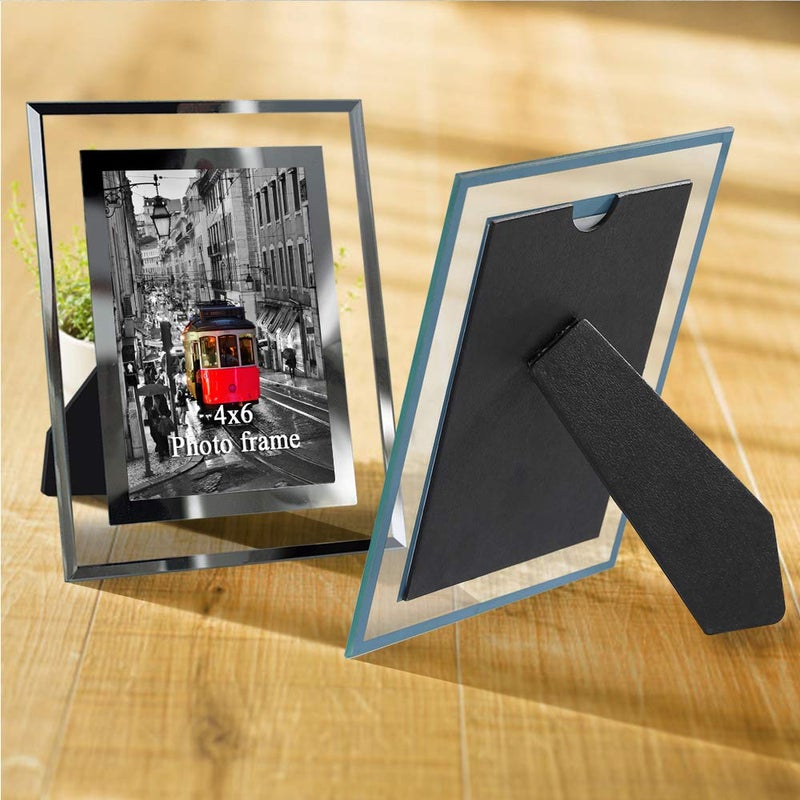 Giftgarden 4x6 Picture Frame Glass Modern 4 by 6 Photo Frames Friends Gifts for Tabletop Display, 2 Pack - Image 3