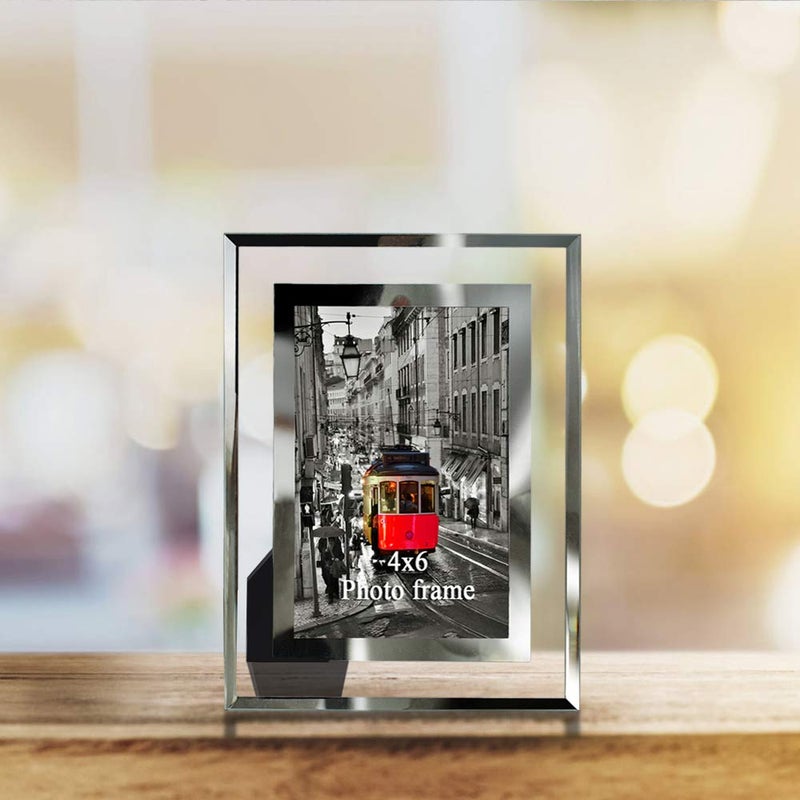 Giftgarden 4x6 Picture Frame Glass Modern 4 by 6 Photo Frames Friends Gifts for Tabletop Display, 2 Pack - Image 2