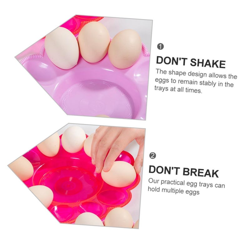 3pcs Plastic Egg Holder Tray 24x3cm Refrigerator Organizer For Kitchen Easter Storage - Image 4