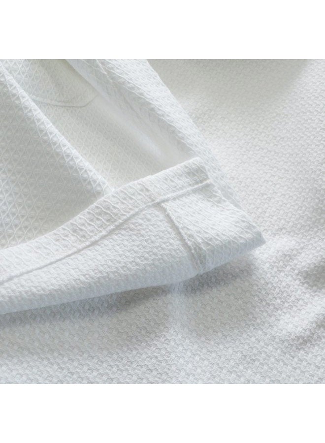 KISBINI 100% Cotton Long Hooded Robes Bathrobe for Kids Children White 8-9T - Image 5