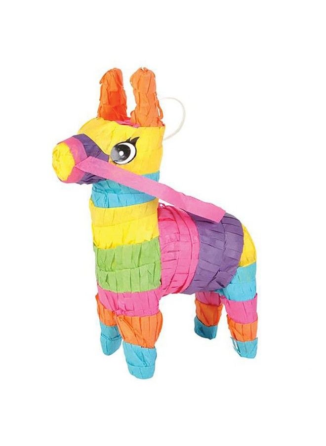 The Dreidel Company Mini Donkey Pinatas Little Rainbow Donkey Pinatas For Birthday Cinco De Mayo Fiestas Decorations Party Favors 3 Pack 4" X 7" Inches  - Image 3