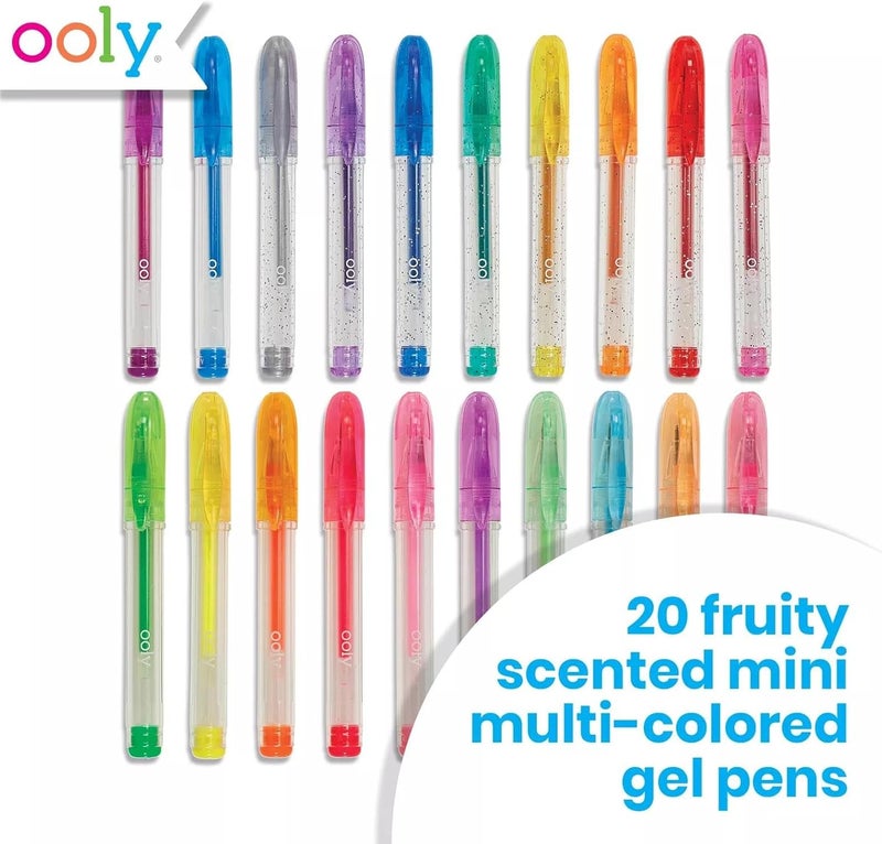 Ooly Scented Mini Doodlers Gel Set of 20 Pens - 20 Mini Glitter, Neon and Pastel Scented Gel Pens for Kids and Adults, Art and Stationery Supplies - Image 2