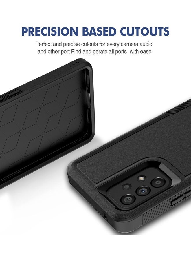 سامسونج غالاكسي A73 5G حالة الهاتف المحمول للركاب ، 2 في 1 تعزيز حماية ضد الصدمات ، غالاكسي A7 5G الأسود حالة الثقيلة - Image 4