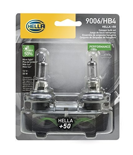 HELLA 9006P50TB Twin Blister 50 Performance Bulb 12V 55W 2 Pack - Image 1