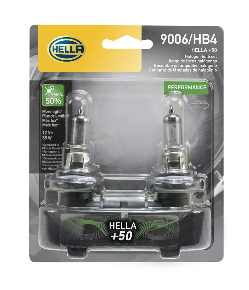 HELLA 9006P50TB Twin Blister 50 Performance Bulb 12V 55W 2 Pack - Image 2