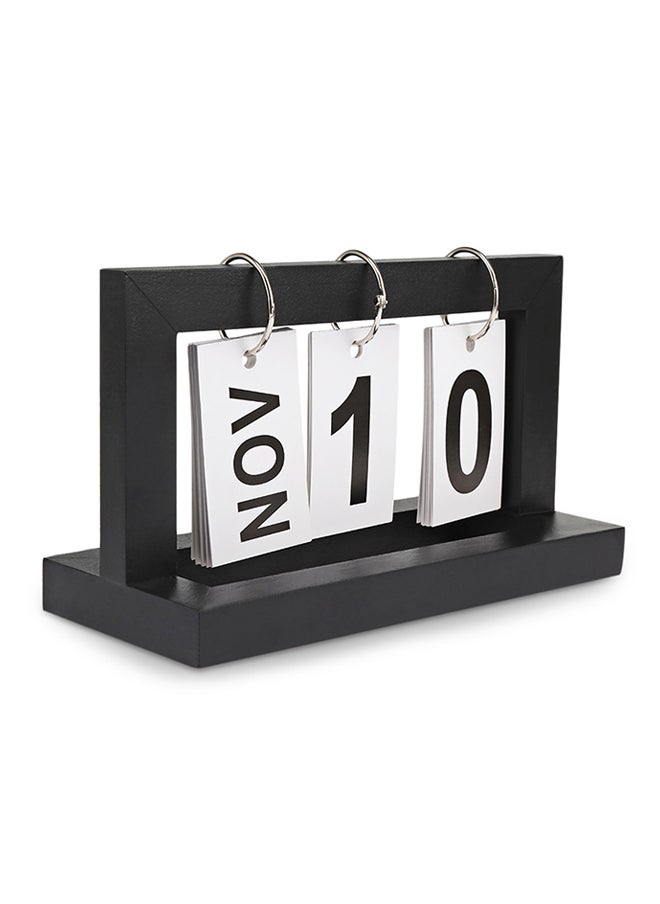 Loquat Portable Wooden Calender Black/White 20x9centimeter  - Image 2