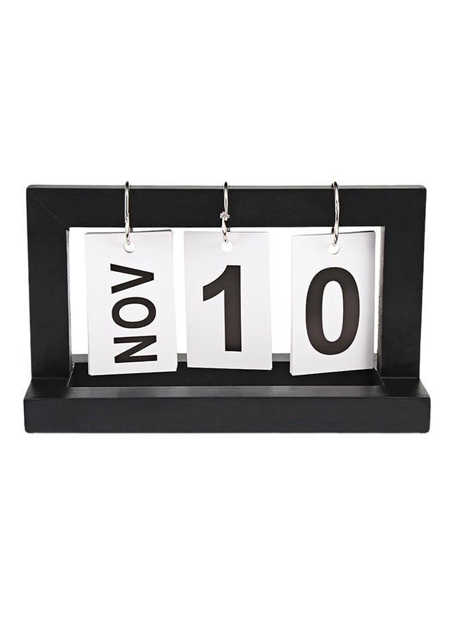 Loquat Portable Wooden Calender Black/White 20x9centimeter  - Image 1