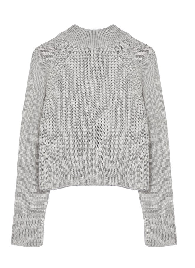 trendyol - Gray Stand-up Collar Knitwear Sweater TWOAW22KZ1632 - Image 1