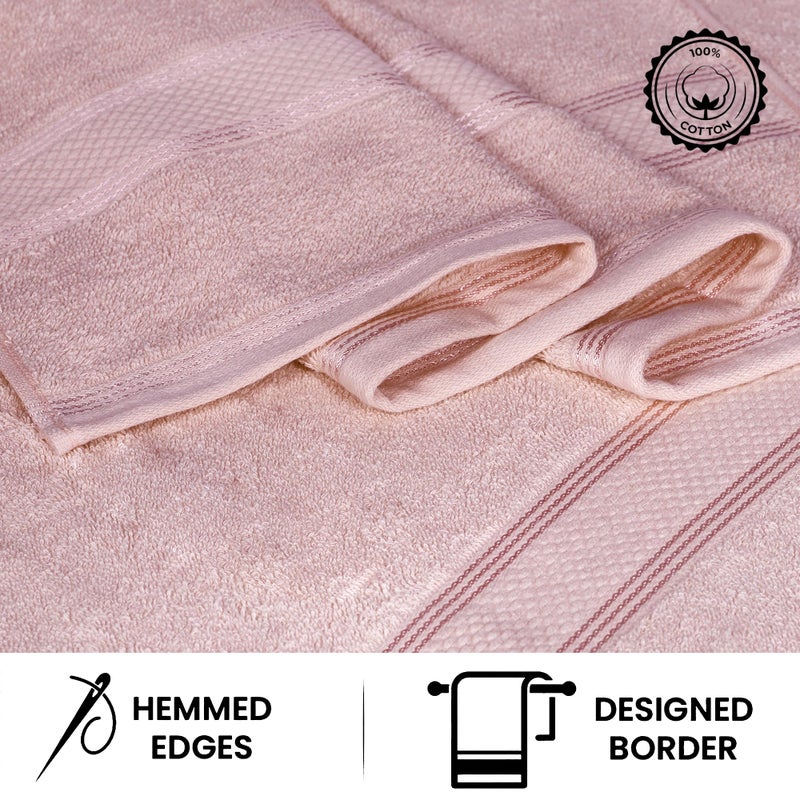 Casa Lino Blush Pink Bath Towels Set of 4 (54" x 27") - Large Bathroom Towel Set - 100% Cotton Towels for Bathroom - Highly Absorbent & Quick Dry Bath Towel Multipack - Home Essentials - Image 4
