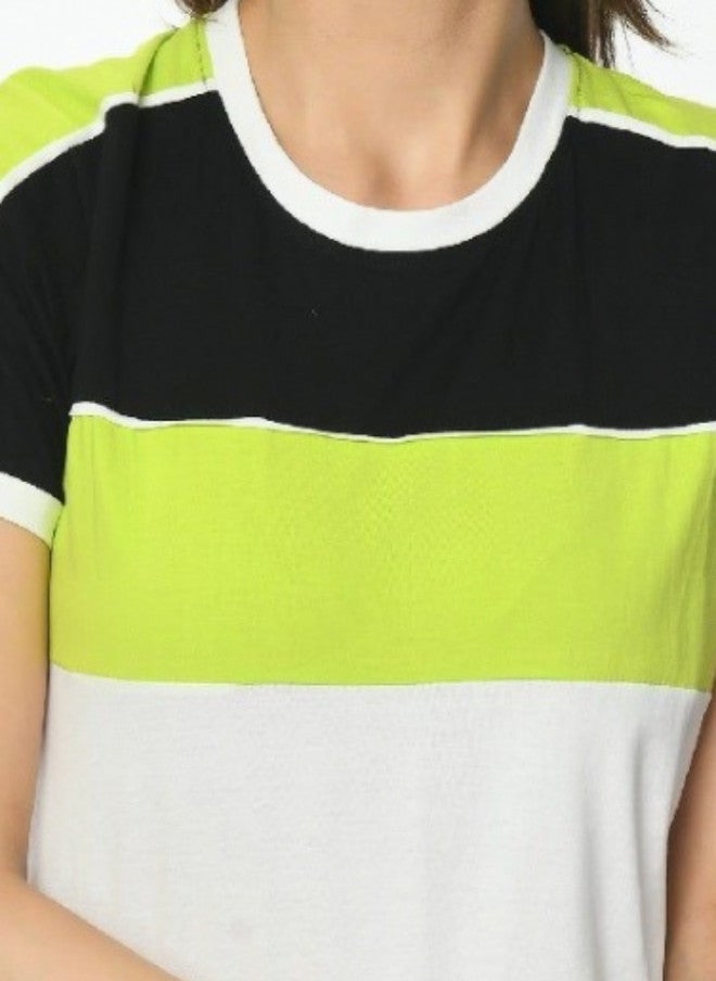 Pretilly Colourblocked Cotton T-Shirt for Women - Image 2