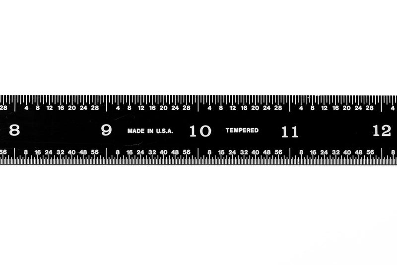 PEC TOOLS 161-018EZ, 18 Inch Flexible Ruler, 16R (32nds, 64ths, 50 THS, 100ths),Made in US, Stainless Steel, Black Chrome - Image 1