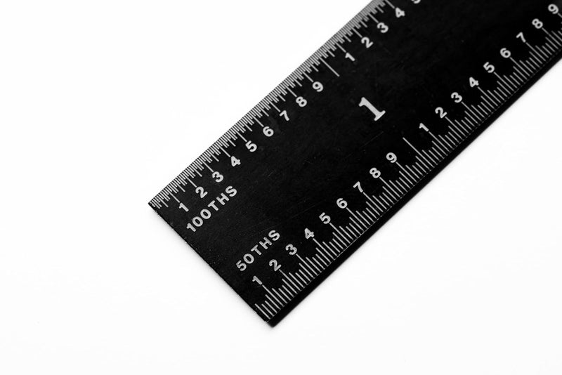 PEC TOOLS 161-018EZ, 18 Inch Flexible Ruler, 16R (32nds, 64ths, 50 THS, 100ths),Made in US, Stainless Steel, Black Chrome - Image 3