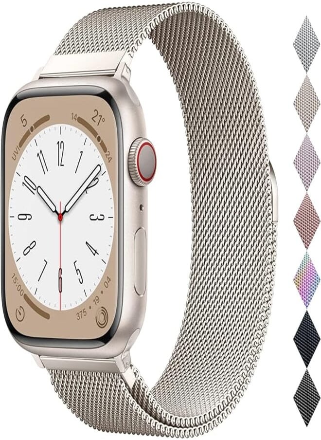 BRG Original Stainless Steel Loop for Apple Watch Band 38mm 40mm 41mm 42mm 44mm 45mm 49mm, Magnetic Clasp Replacement Bands for iwatch Series Ultra SE 8 7 6 5 4 3 2 1, Women & Men Watch Strap for Apple 