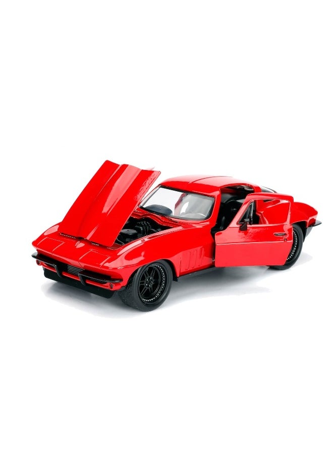 Fast & Furious - Jada FF8 Letty's 1966 Chevrolet Corvette Car (1:24, Red) - Image 1
