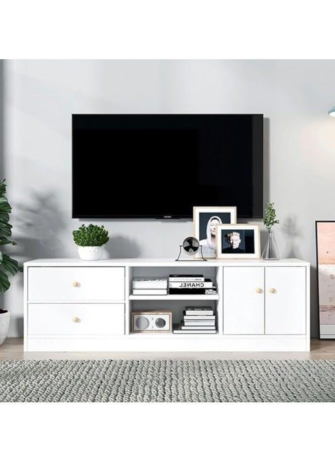 Generic Modern TV Cabinet TV Table Home Bedroom TV Stand with Open Shelves & Drawers Television Table for TVs Up to 55'' TV Desk Unit for Entertainment,Gaming Device - Image 1