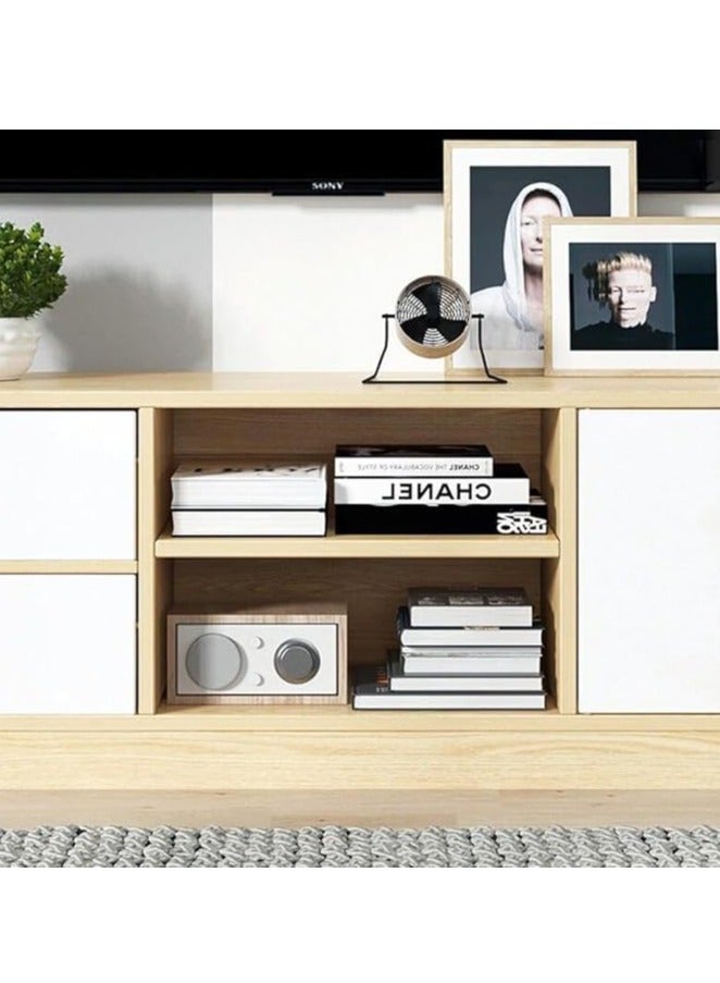 Generic Modern TV Cabinet TV Table Home Bedroom TV Stand with Open Shelves & Drawers Television Table for TVs Up to 55'' TV Desk Unit for Entertainment,Gaming Device - Image 4