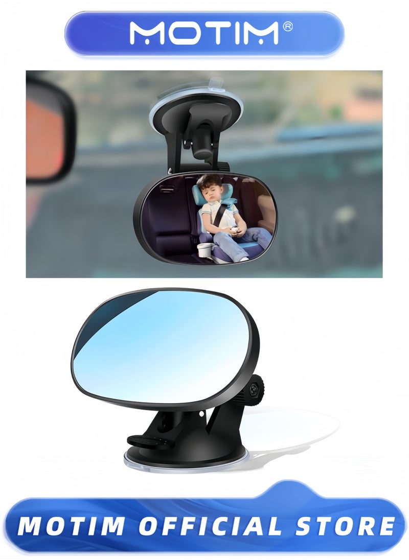 Motim Baby Car Mirror Rear Facing Suction Cup HD Wide Angle Convex Mirror Car Rearview Mirrors with 360° Adjustable Essential Interior Accessories Baby Mirrors  - Image 1