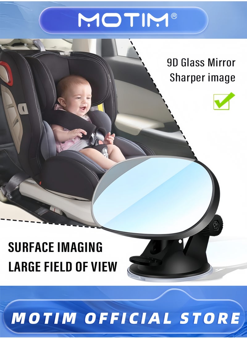 Motim Baby Car Mirror Rear Facing Suction Cup HD Wide Angle Convex Mirror Car Rearview Mirrors with 360° Adjustable Essential Interior Accessories Baby Mirrors  - Image 3