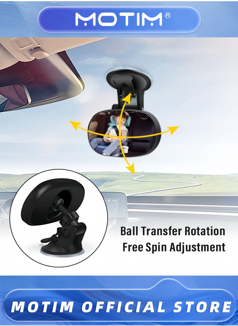 Motim Baby Car Mirror Rear Facing Suction Cup HD Wide Angle Convex Mirror Car Rearview Mirrors with 360° Adjustable Essential Interior Accessories Baby Mirrors  - Image 5