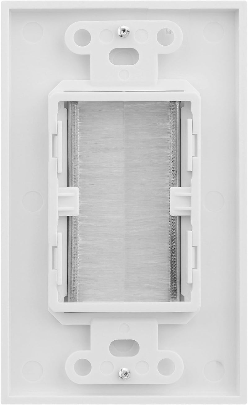 Fosmon 1-Gang Wall Plate, Brush Style Opening Passthrough Low Voltage Cable Plate in-Wall Installation - Image 2
