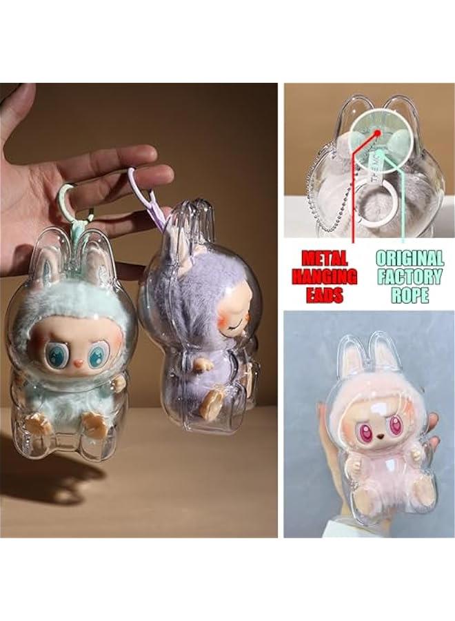 Arabest Clear Bag Keychain For LABUBU Plush Doll,Hanging Display Case,Protective Case,Plastic PVC Storage Box (V2)  - Image 2