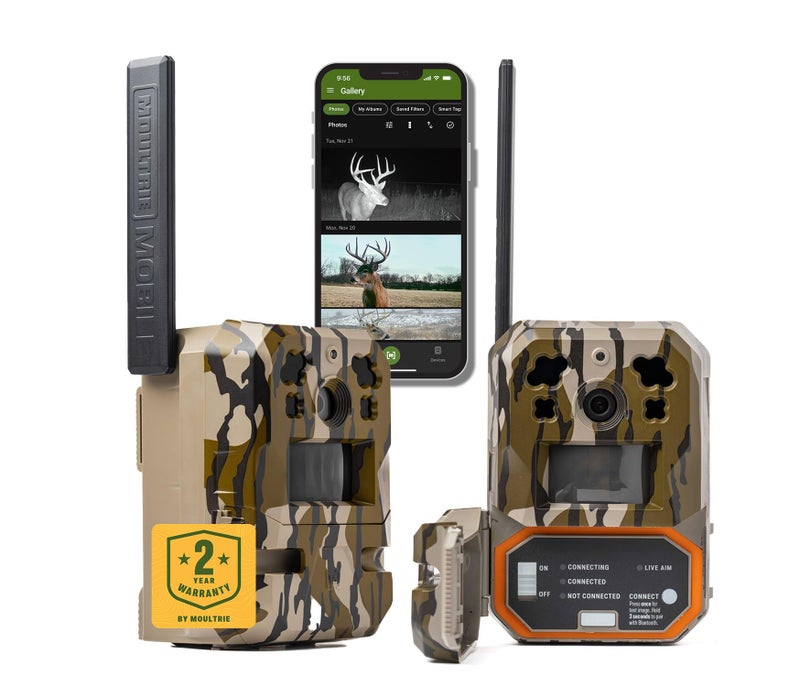 Moultrie Edge Pro Cellular Trail Camera 2 Pack Auto Connect Nationwide Coverage False Trigger Elimination Tech1080p Video with HD Audio 100ft Detection Range