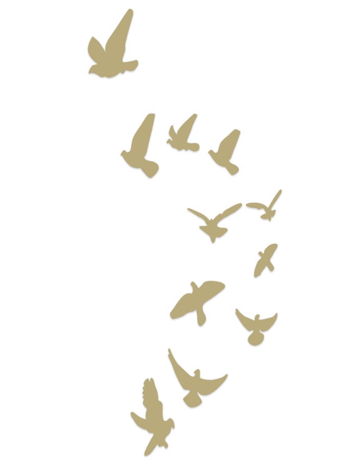 Bird Shape Mirror Wall Sticker DIY Wall Decals for Living Room Bedroom DecorationGold - Image 1